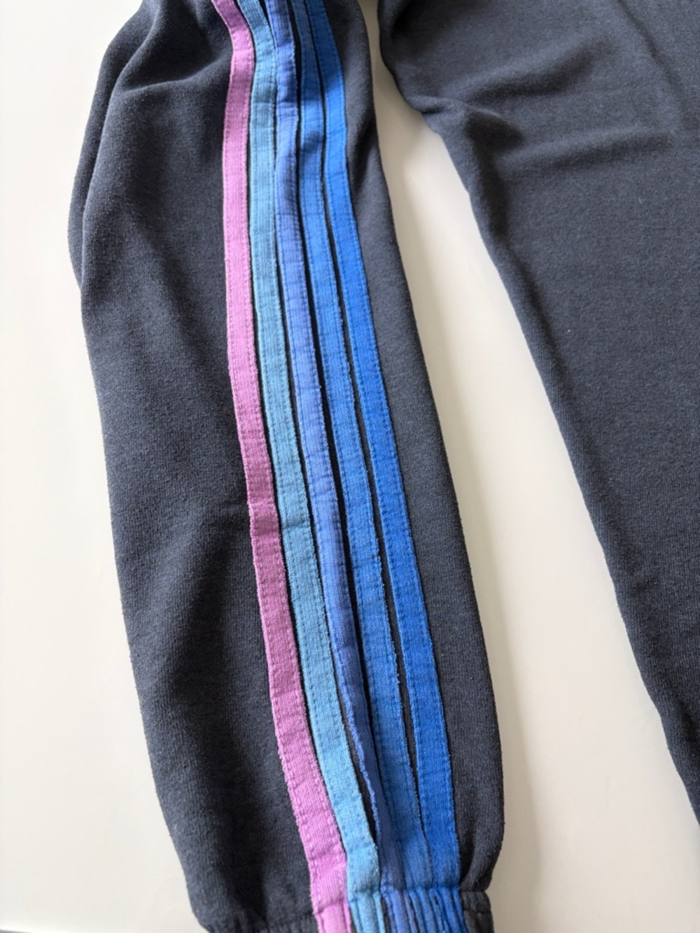Aviator Nation 5 Stripe Sweatpants Medium Joggers Gray Blue Striped Side Sz XS - Picture 9 of 11